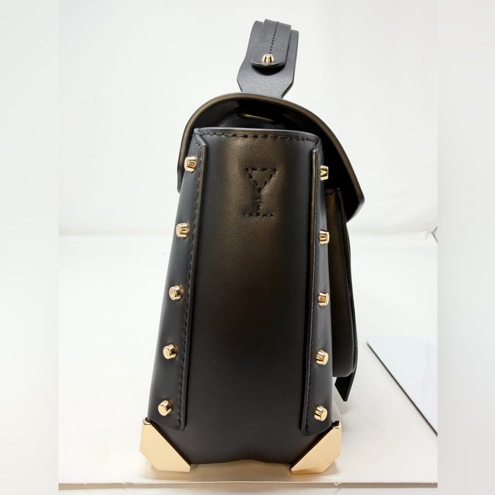 Michael Kors Black Leather Top-Handle Crossbody with Gold Hardware - Picture 4 of 13